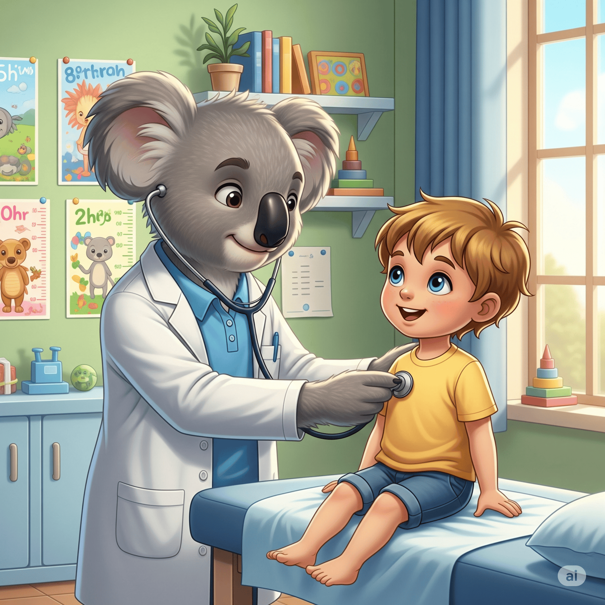Well child visits - Child measuring height for growth tracking